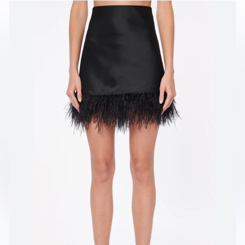 Cami NYC Aviva Feather Skirt Black